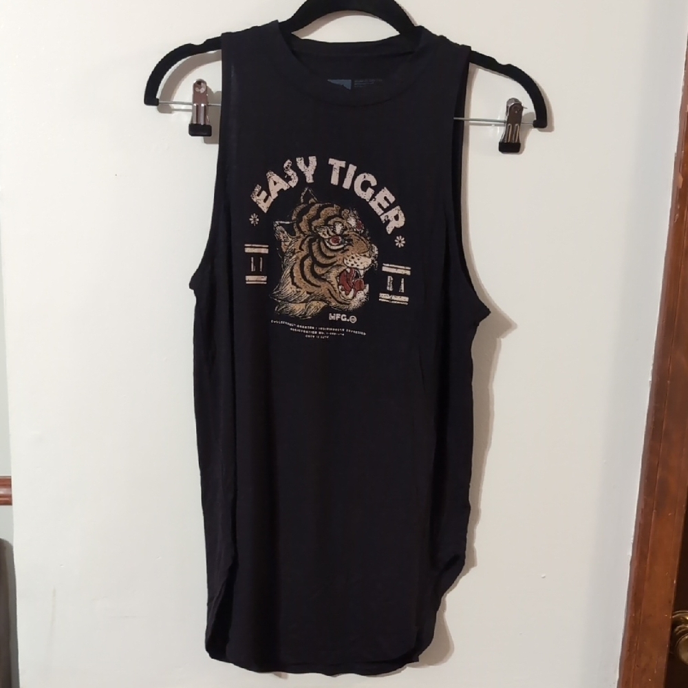 Lira Black Graphic Tank Top